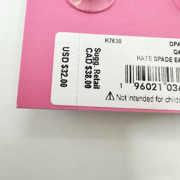 Kate Spade Glitter Stud Earring Mini Square Silver Opal Designer Jewelry Studs - Picture 8 of 13